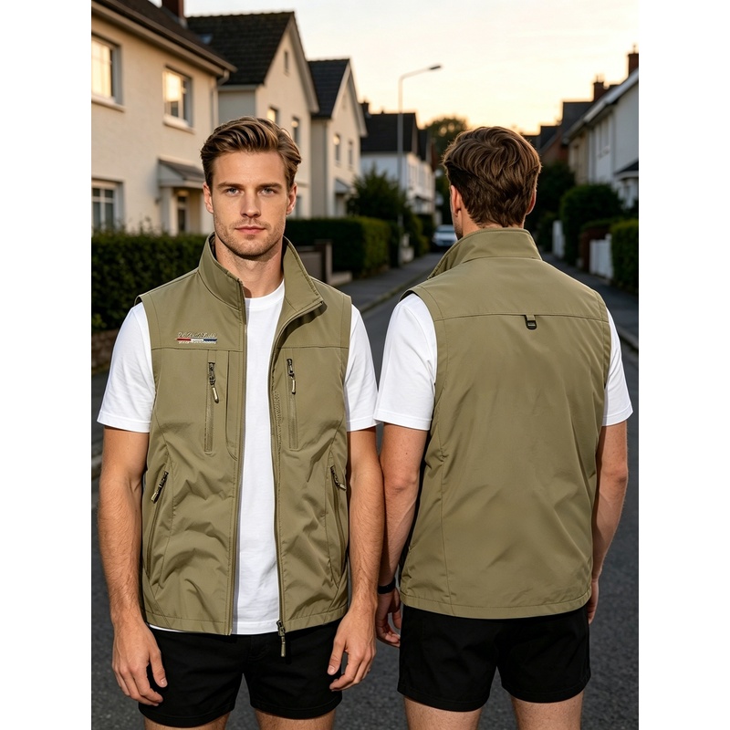 Cycling Gear Vest - Men's Tactical Vest Simple Stand-up Collar